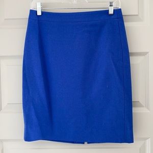 J Crew bright blue wool pencil skirt